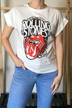 T-shirt Rolling Stones Λευκό-Λευκό